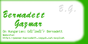 bernadett gazmar business card